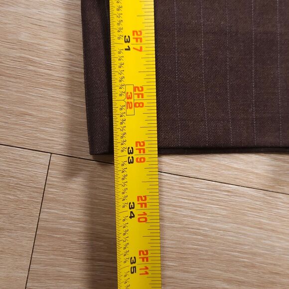 Isaia Napoli Wool Pants Mens 54 (38x33) Brown Pin Striped Pleated Trousers - Picture 12 of 14